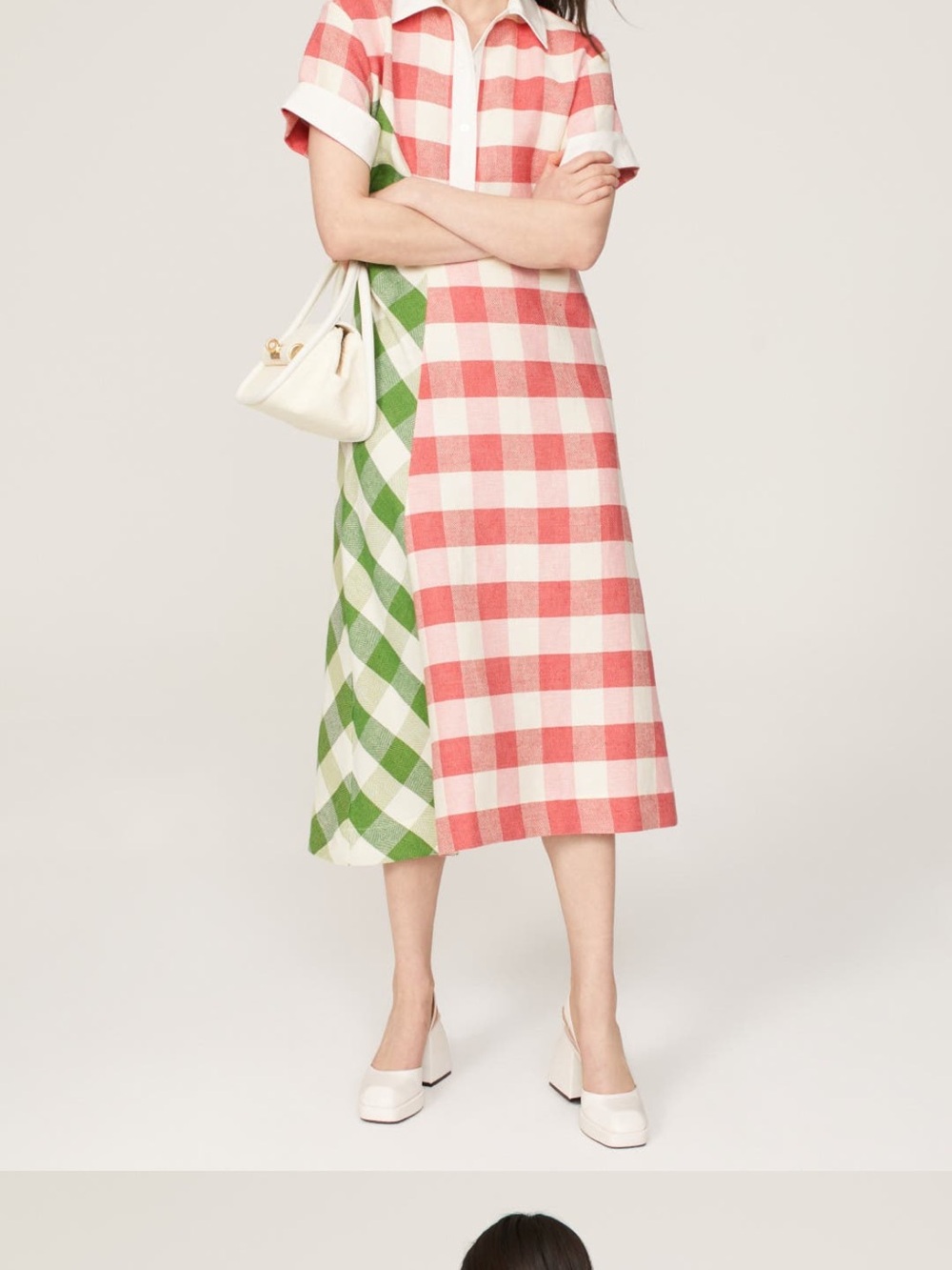 Rosie Assoulin Pink & Green Check Kids Polo Nightgown - Picture 12 of 13